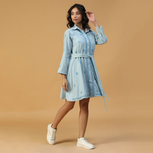 Organic Handwoven Cotton Short Dress