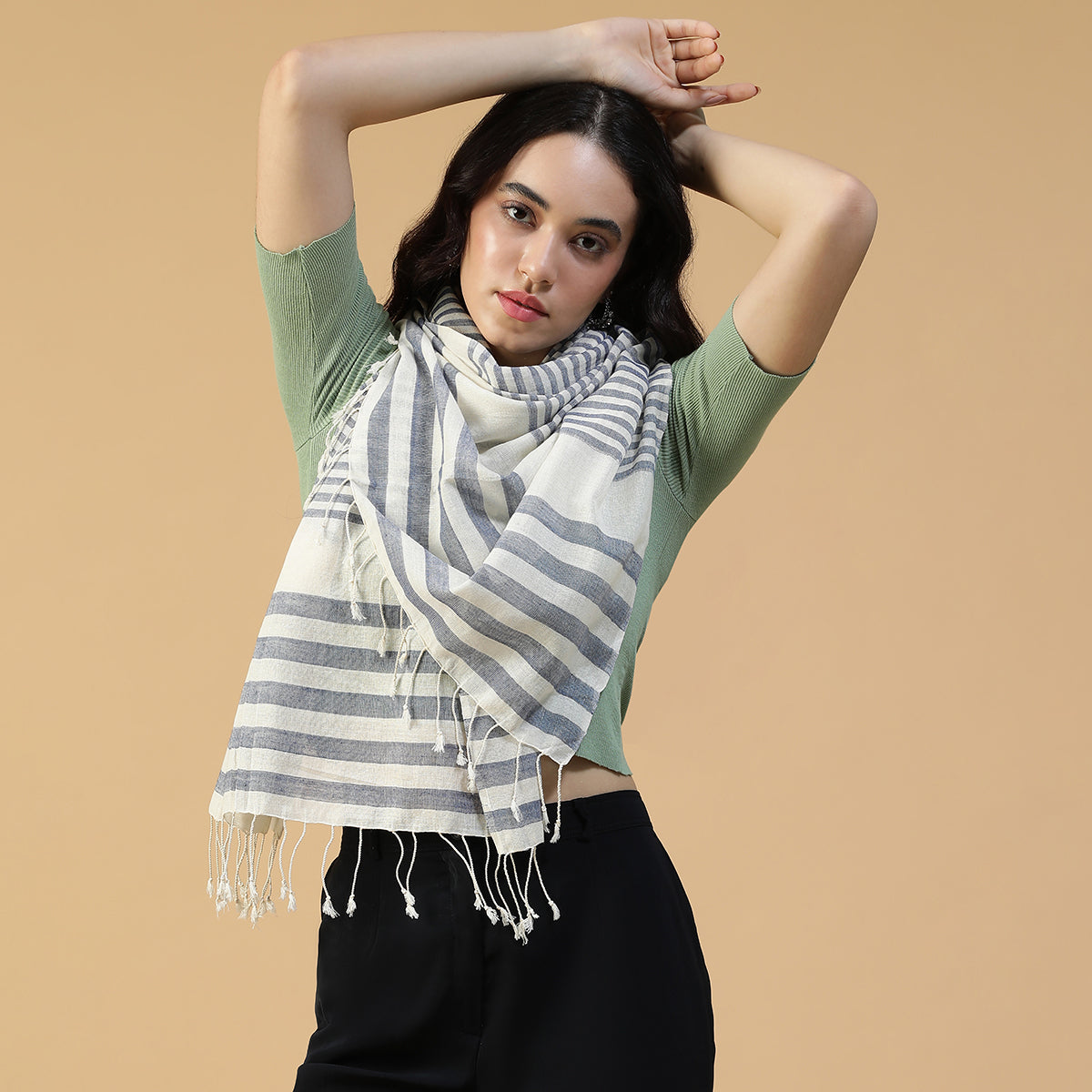 Shop Organic Handwoven Cotton Stole in Australia | Kindclothco